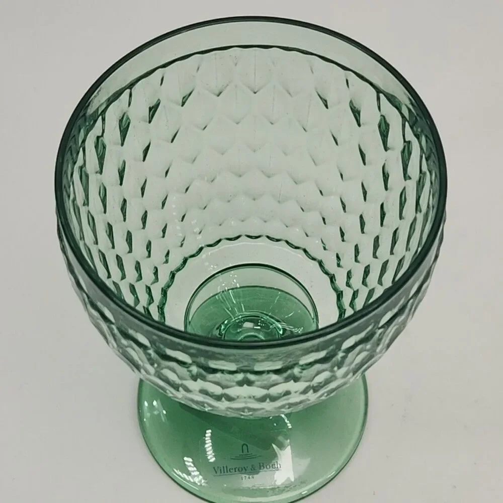 Villeroy & Boch Boston Water Goblet Green Coloured Glass Stemmed NEW